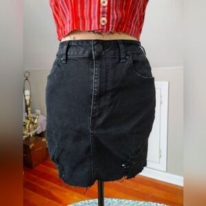 💕 3 for 12 💕Distressed Medium Black Skirt